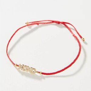 New Anthropologie Mystical Cord Tie Bracelet Red Valentine